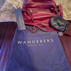 Wanderers Travel Co. Burgundy Leather Bag Set complete with dust bag
